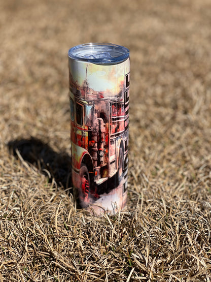 Firefighter Tumbler - "Fire Life" with Ladder Truck