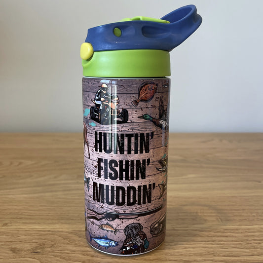 Children's Flip-Top Tumbler (12 oz) - Huntin'/Fishin'/Muddin'