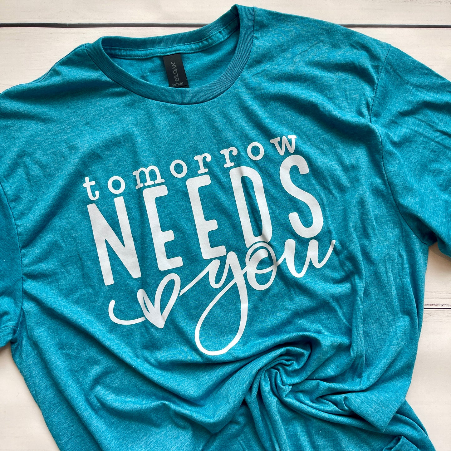 "Tomorrow Needs You" Suicide Prevention/Awareness Rainbow T-Shirt (Teal and Purple for September)