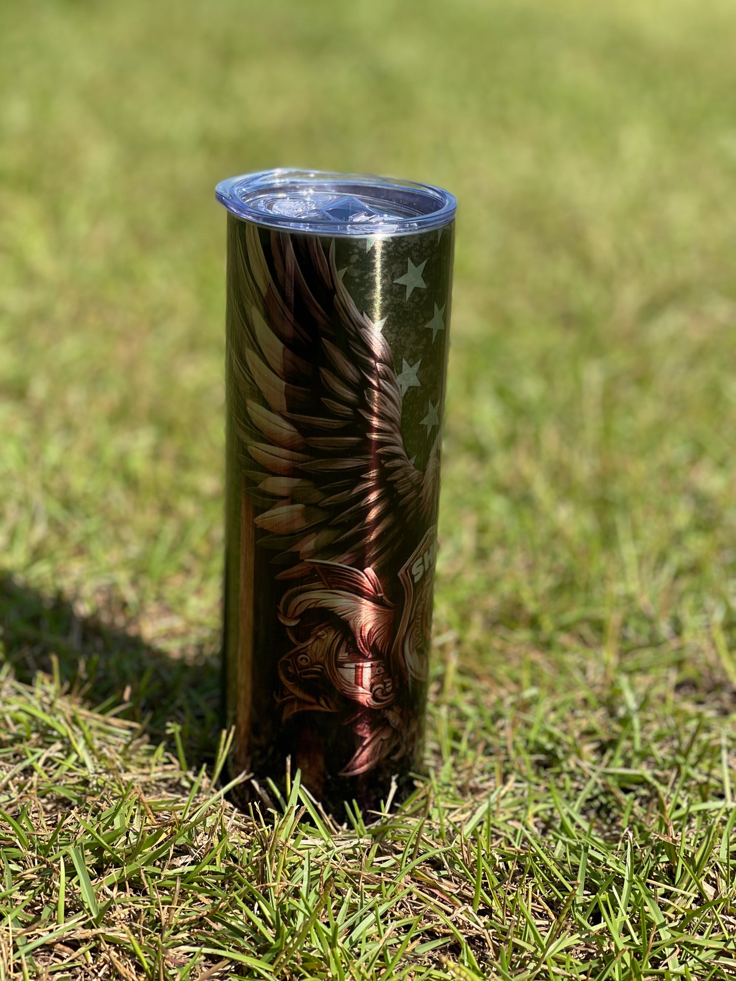 Law Enforcement Tumbler - Sheriff on Grey/Green Flag with Eagle & Badge