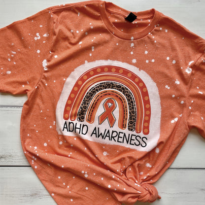 Bleached ADHD Awareness Rainbow T-Shirt