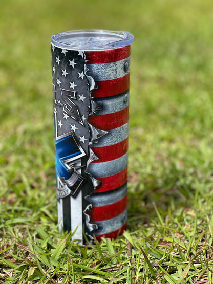 EMS Tumbler - Flag with Star, EMS On Call For Life